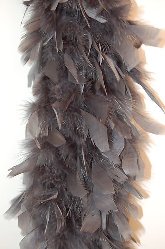 80 Gram Chandelle Feather Boa - DARK GREY 2 Yards
