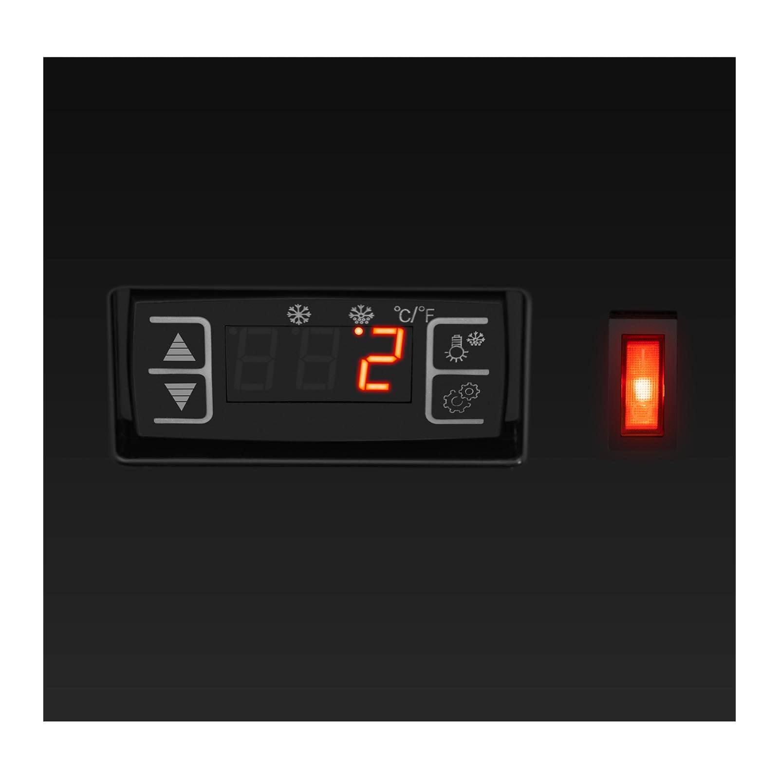Royal Catering Vitrina Refrigerada Para Hostelería RCCC-58-BT (Capacidad: 58 L, Temperatura: 0-12 °C, Con 3 niveles e iluminación LED)