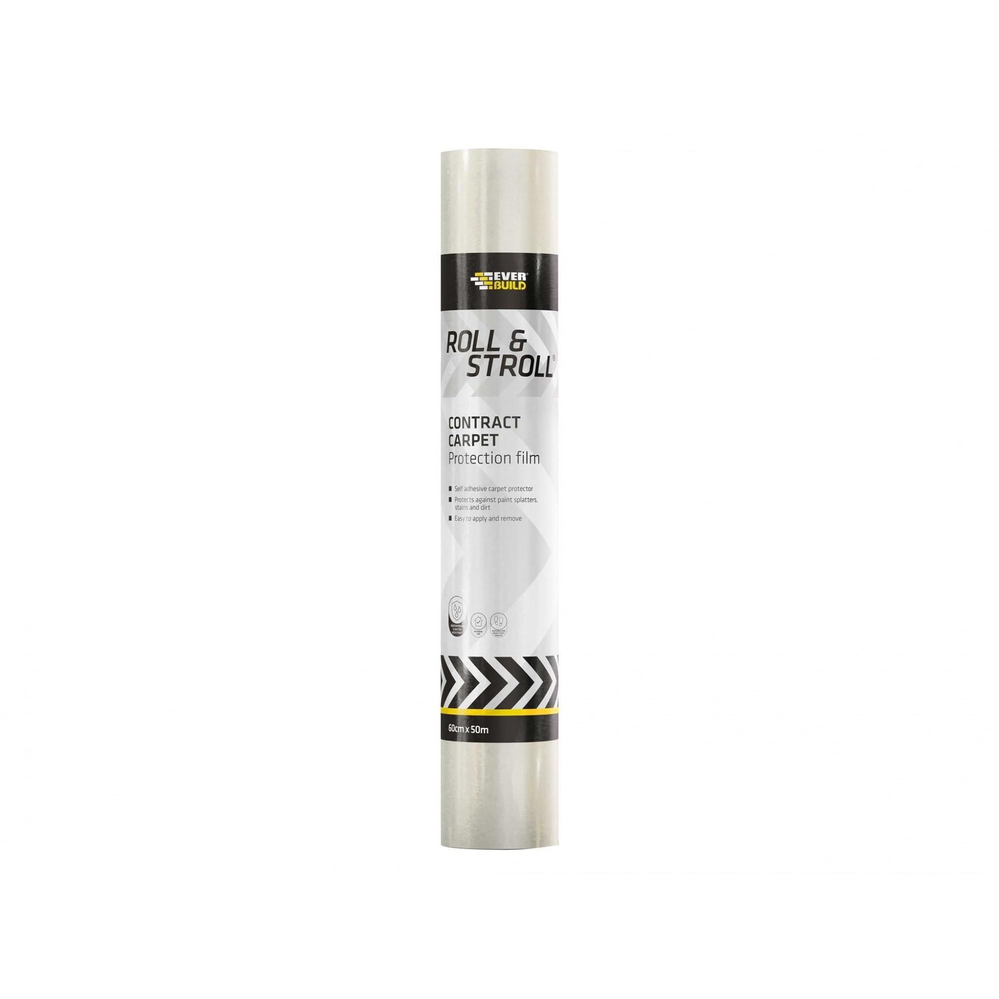 Everbuild Roll and Stroll Protection de moquette autocollante Transparent 600 mm x 100 m