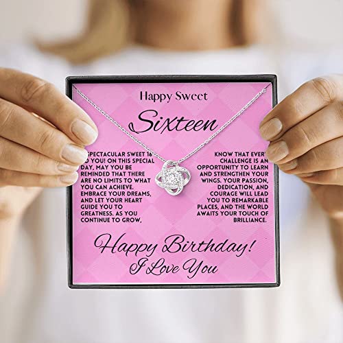 Sweet 16 Necklace – Happy 16th Birthday Gift for Girls – Elegant Sweet Sixteen Jewelry with Message Card for Daughter, Granddaughter or Niece2