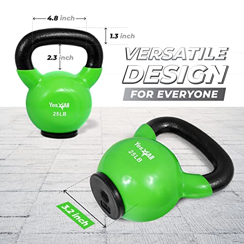 Image of Yes4All Kettlebells Rubber Base, Kettlebell Set for Women, Strength Training Kettlebells Weights (10-65 lbs)