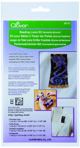 CLOVER 9919 Beading Loom Kit, Butterfly Brooch