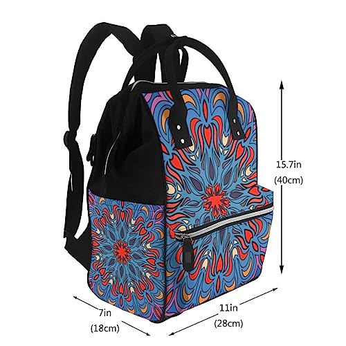 Sac à dos ordinateur imprimé mandala multicolore cartable PC portable - 2