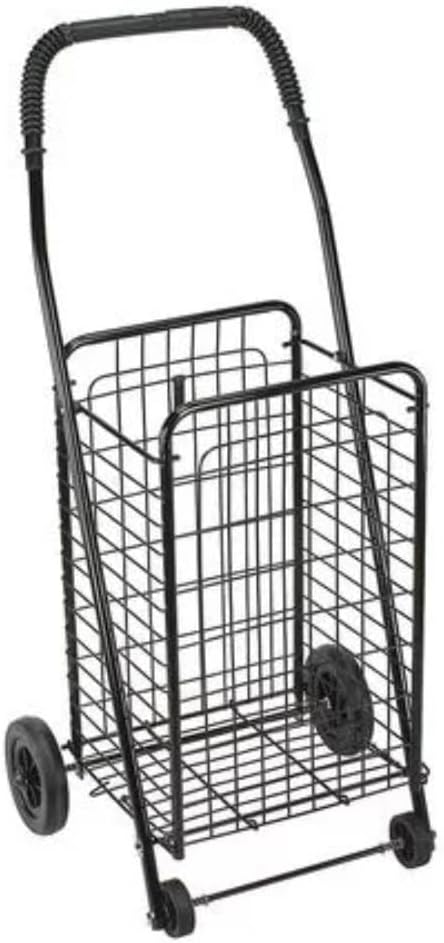 Shopping Trolley, Folding Cart, Compact, Lightweight, Black Portable