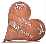 Handmade - aus der Neunburger Manufaktur Rostikal wird das Herz Türschild in Handarbeit mit liebe angefertigt