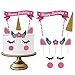 Produktbild UNice Einhorn Tortendekoration, Kindergeburtstag Deko Einhorn Cake Topper Tortenstecker Einhorn Party Supplies mit DIY Happy Birthday Wimpelgirlande für Mädchen und Jungen Jeden Alters