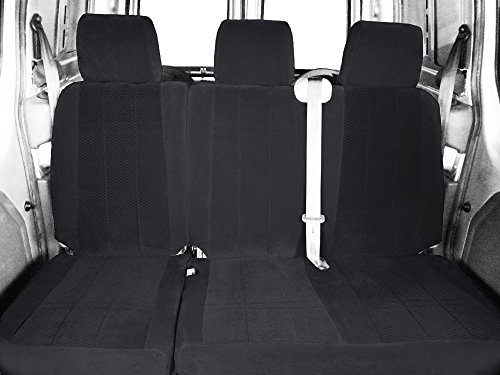 Rear 60/40 Split Bench Seats, CalTrend O.E. Velour Seat Covers for 2003-2007 Chevy /GMC Silverado | Sierra Classic 1500-3500 Charcoal Monarch Insert with Classic Trim
