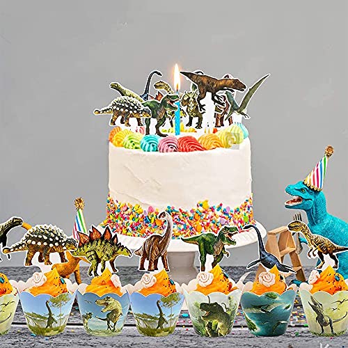 48 Pezzi Dinosauro Decorazione Cupcake, Dinosauro