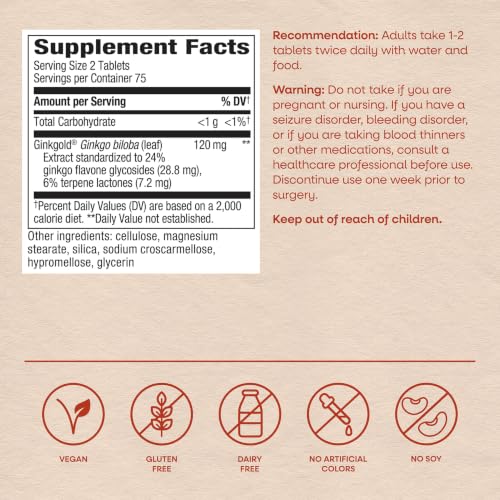 Nature's Way Ginkgold, Ginkgo Biloba Extract, Memory Support*, 150 ct - image 6