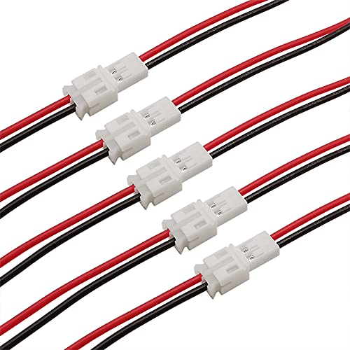 Cermant 40pcs (20Pairs) 26AWG PH2.0mm 2 Pin Mini Micro Male and Female Connection Cable Plug for Battery JJRC H36 H67 Blade Inductrix E010 E013