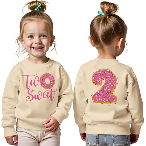 Two Sweet Birthday Outfit Toddler Girls 2nd Birthday Sweatshirt 2 Year Old Girl Second Bday Party Long Sleeve Shirt