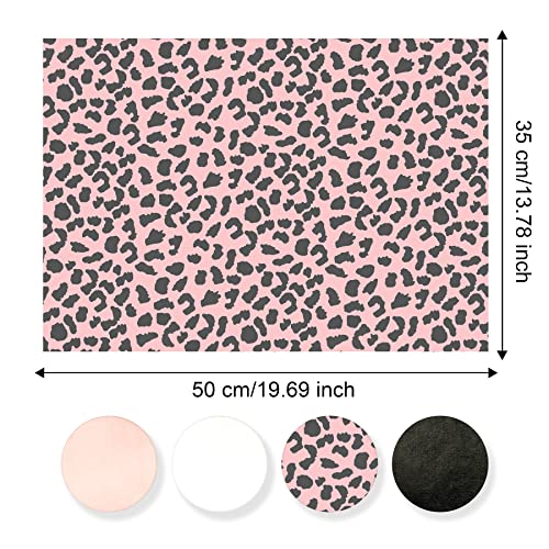 Image of Larcenciel 60 Sheets Leopard Tissue Paper, Metallic Cheetah Gift Wrapping Tissue Paper for Gift Bags & Packaging, Pink Black Art Tissue for Birthday, Bachelor Party, Weddings, Holidays,19.7x13.8inch