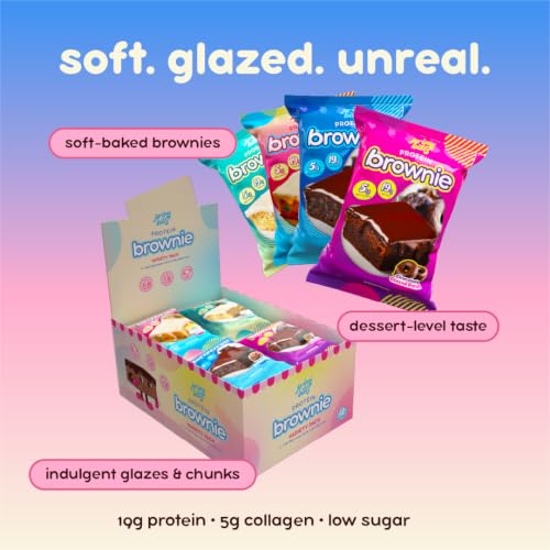 Image of Prime Bites High Protein Brownie Snack, Healthy Low Carb, Variety Pack 12ct | 19g of Protein, 5g of Collagen, Gluten-Free, Low-Sugar Treat, Delicious Protein Snack