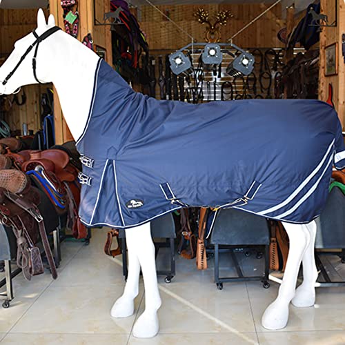 Manta de caballo impermeable KLUFO de algodón 1200D transpirable y cálida 5