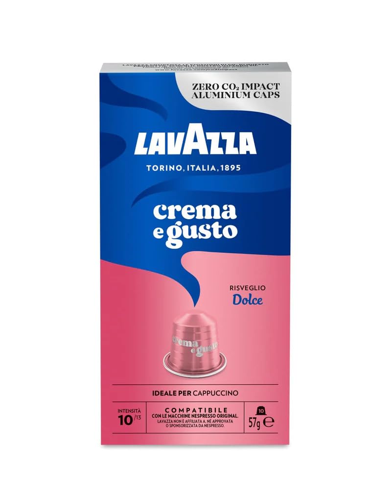 LAVAZZA - Crema e Gusto Risveglio Dolce Coffee Capsules (57g, 10 Capsules) By COUGAR | Intensity 10/13 Espresso Pods | Smooth & Balanced Coffee Blend | Compatible With Original Nespresso Machines – (Imported-ITALY)-image-11
