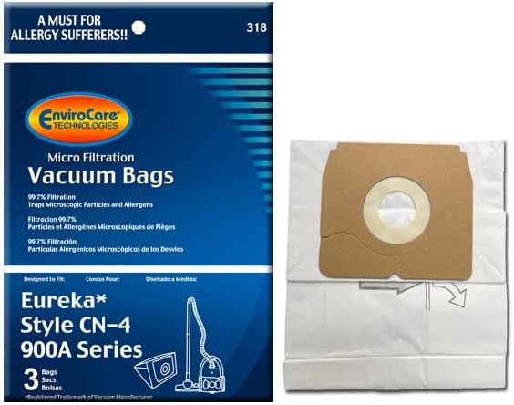 EnviroCare Bolsas de polvo de repuesto para aspiradora hechas para adaptarse a Eureka 900A PowerForce Micro Filtration CN 4 3 Bolsas