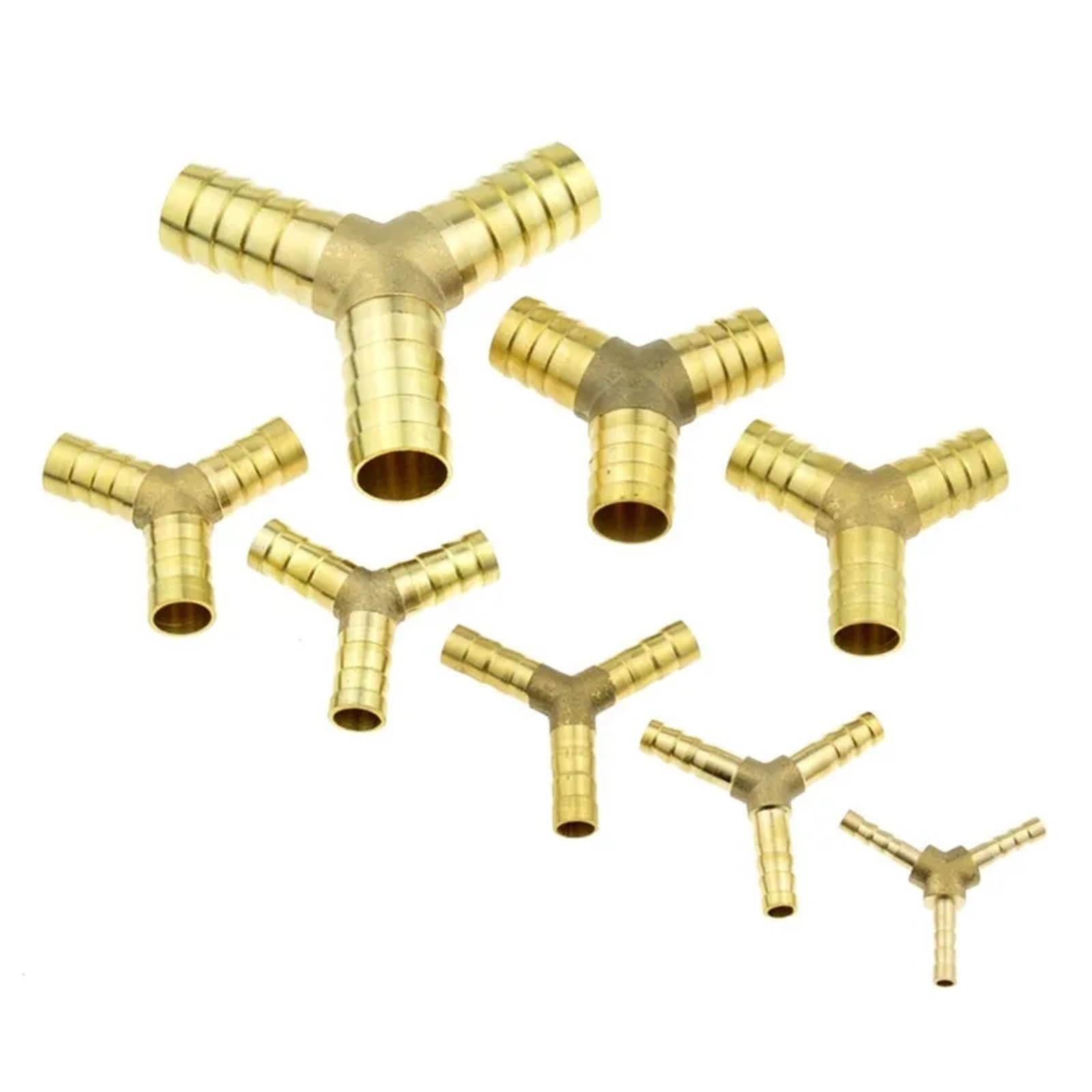 Raccord Y 3 voies 19mm en laiton cannelé pour tuyau d'arrosage et air