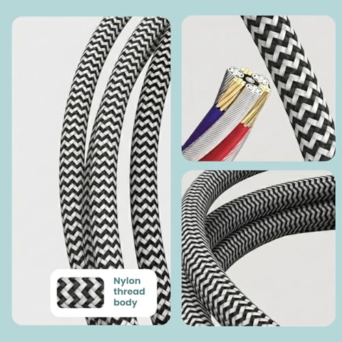 Image of 3 in 1 Universal Fast Charging Cable | Multi USB Charger Cord with Type C, Micro USB & Lightning Connectors | Nylon Braided Cable for Smartphones, Tablets & Devices - 3 Year Warranty (1.2M)