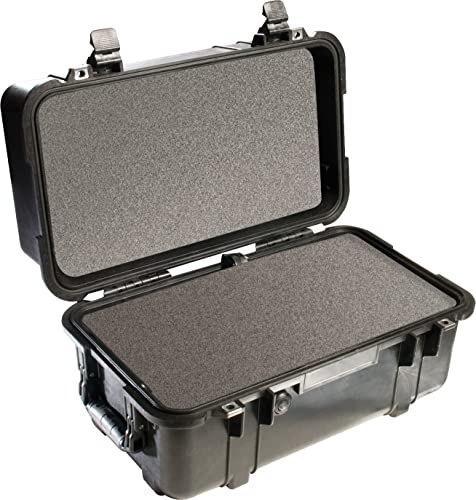PELI 1460 Maleta de transporte rígida estanca para equipos de foto y vídeo, IP67 estanca e impermeable al polvo, 33L de capacidad, fabricada en EE.UU., con espuma personalizable, color negro