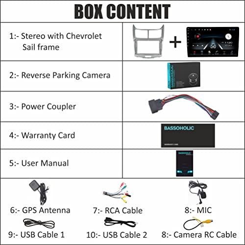 Image of 9 Inches Advanced Car Radio Receiver Android System for Chevrolet Sail with 2GB /32GB RAM & ROM, Gorilla Glass /Full HD Display /WiFi /GPS /Steering Wheel Connectivity and HD Parking Camera