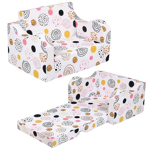 MOMCAYWEX Firework Kids Sofa, 2-in-1 Kids Couch Fold Out, Convertible ...