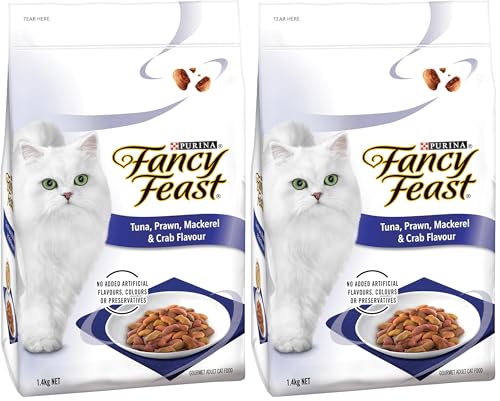 Fancy Feast Adult Tuna, Prawn, Mackerel & Crab Flavour Dry Cat Food 2 x 1.4kg