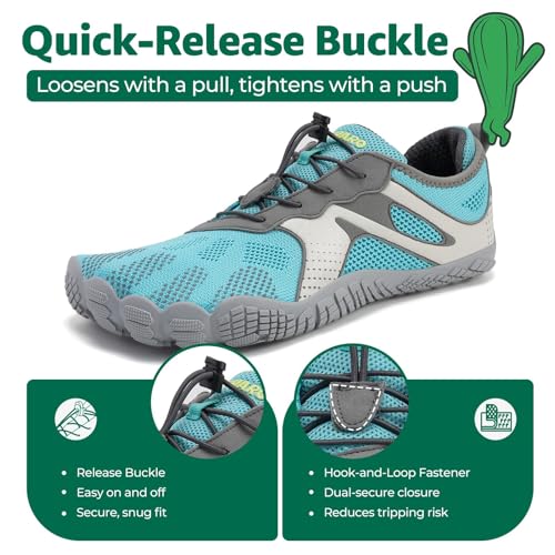 Miniatura 4 de Saguaro Zapatillas Barefoot Mujer Minimalistas Zapatillas De Trail Antideslizante Calzado De Deporte Transpirable Turquesa 36 Eu