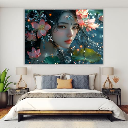 Impression sur toile moderne grand format fleur de lotus rose - 4