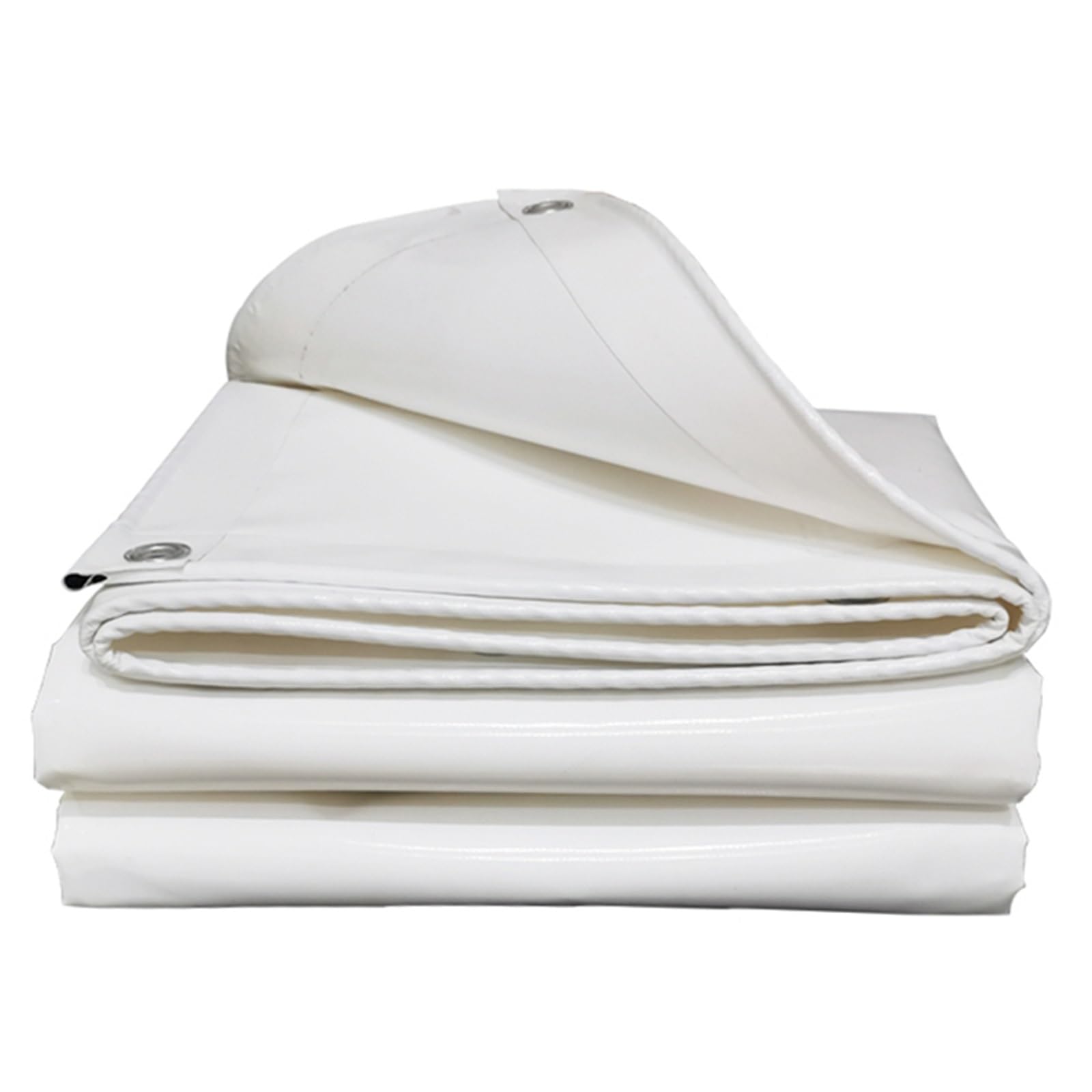 White Heavy-Duty Canvas PVC Tarpaulin Outdoor Camping Tent Canopy Garden Pergola Sun Shelter Car Shed Awning Truck Tarp Cover(Thick 0.42mm,3x6m)
