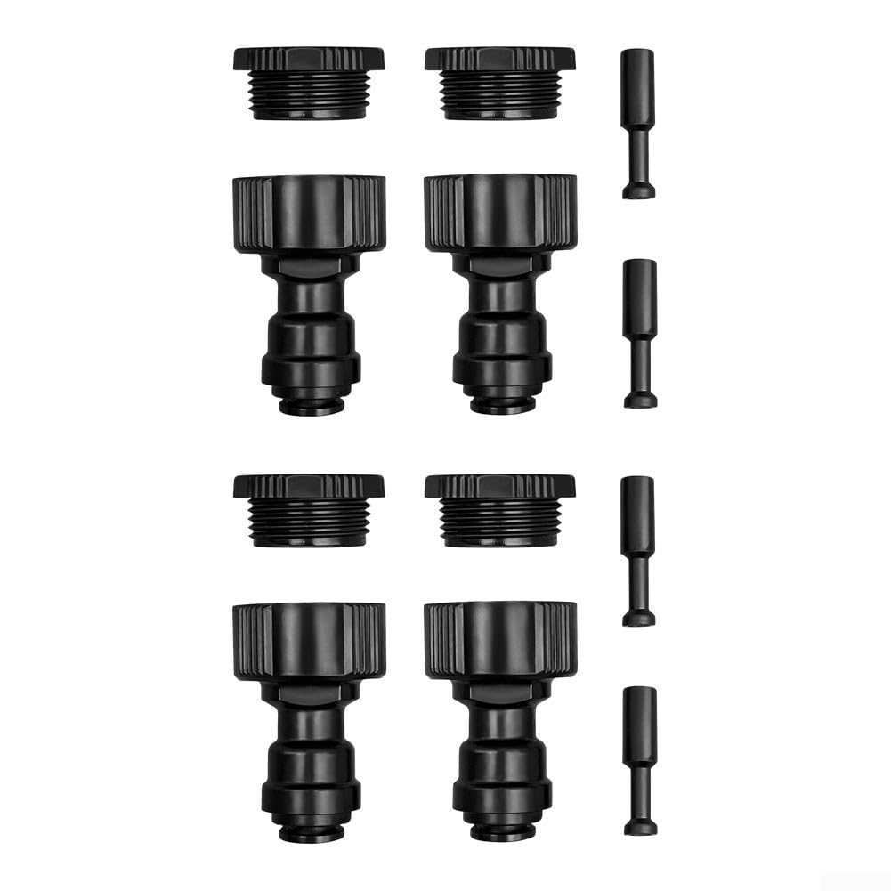 8mm Quick Connect Fittings All-Black Hose Adapter for Sprinkler Irrigation System Garden Watering 5/8 Inch Tap Connector(A)