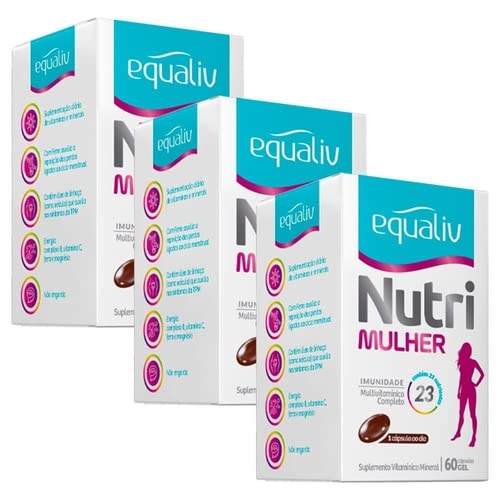 3x Equaliv Nutri Mulher 60 Cápsulas Com Óleo De Linhaça