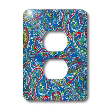 Funda para interruptor de luz de cachemira roja y azul 3dRose lsp_195091_6 para pared