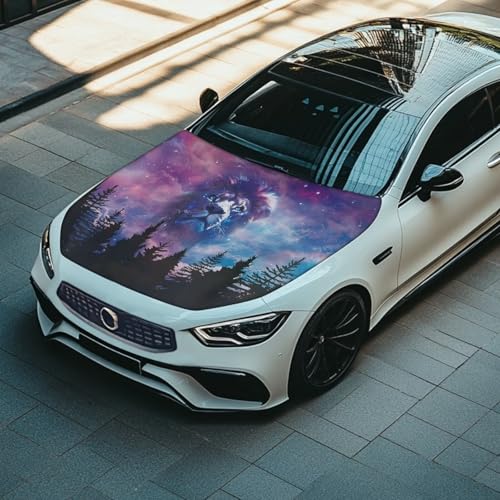 Image of Forest Lion Car Hood Cover All Weather Protection Automotive Exterior Accessories Universal Fit Hood Covers for Cars, Trucks, SUV, or Van Full Coverage with Elastic Band