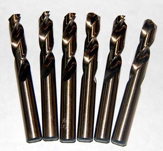 6 Pcs. Made in USA 3/8" M42-8% Cobalt Heavy Duty Screw Machine/Stub Drills for PH Stainless Steel, Inconel and Titanium