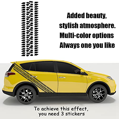Tire Stripe Graphics Car Hood Stripe Sticker Auto Racing Sport Body Side Stripe Decal Vinyl Modified Stripe Car Truck Exterior Decoration 25.59'' X 7.87'', Black #TOP2