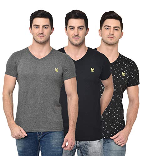 Image of Mack Jonney Cotton Blended Half Sleeve Regular Fit T-Shirts for Men(Pack of 3)