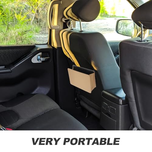 Evite suciedad con estos cubos de basura para coche plegables beige para puerta y asiento 3