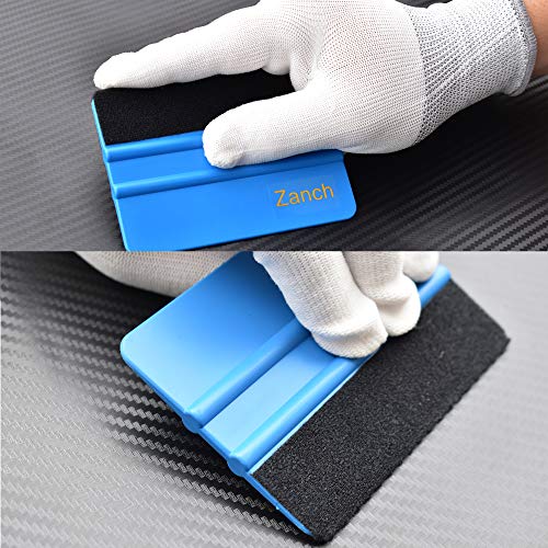 Zanch 10Pcs Vehicle Window Tint Wrap Tool Kits,Auto Vinyl Film Wrapping,Car Graphic Decal Applicator,Wallpaper Tools,Edge Razor Blades,Felt Squeegee,Conqueror Corner Squeegee Scraper,Shower Squeegee.