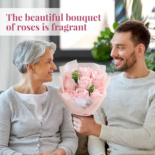 YouNuo 9 Forever Flowers Eternal Roses Gift, Artificial Flowers Bouquets, Birthday Gifts for Women, Girlfriend, Mom, Valentine's Day, Mother’s Day, for Wife Her, Pink - Image 4