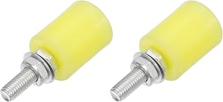 uxcell 2Pcs Slide Gate Guide Roller, 1.57" Nylon Rollers Gate Support Assembly, Universal Door Pulley Wheels for Sliding Rolling Gate, Electric Door, Beige