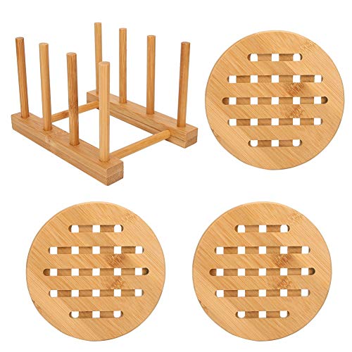 Nikou Mostino di isolamento termico della griglia del piatto della ciotola multifunzionale per la ciotola per l'utensile da cucina (Piccola piattaforma di isolamento termico rotonda)