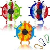 Simple Dimple Fidget Spinners Toys, Fidget Pop Keychain 3 Pack, Tie Dye Push Popper Fidget Pack...