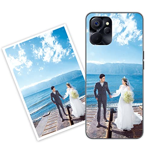 Sunrive Personalised Custom Case compatible with Realme 9i 5G, Soft TPU Clear Shock Absorbing Customised Cover with your own photo, image, Picture, or text Make Your Own Case