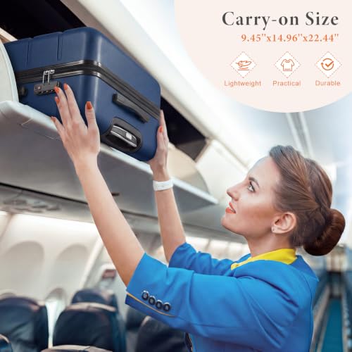 Image of Sweetcrispy 20 Inch Carry On Luggage, Suitcase with Spinner Wheels
