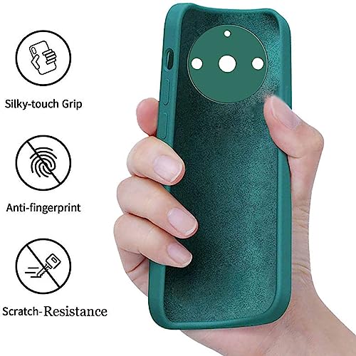 Image of A rtistque Liquid Silicone Back Cover Case for Realme Narzo 60 5G Shockproof TPU Soft Flexible with Camera Protection - Green