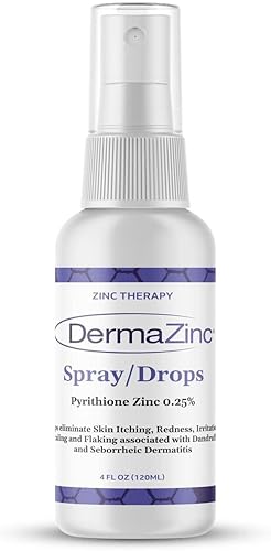 DermaZinc Spray terapéutico/gotas, spray de zinc para aliviar trastornos de la piel, gotas para psoriasis, dermatitis, eccema y otros síntomas de la