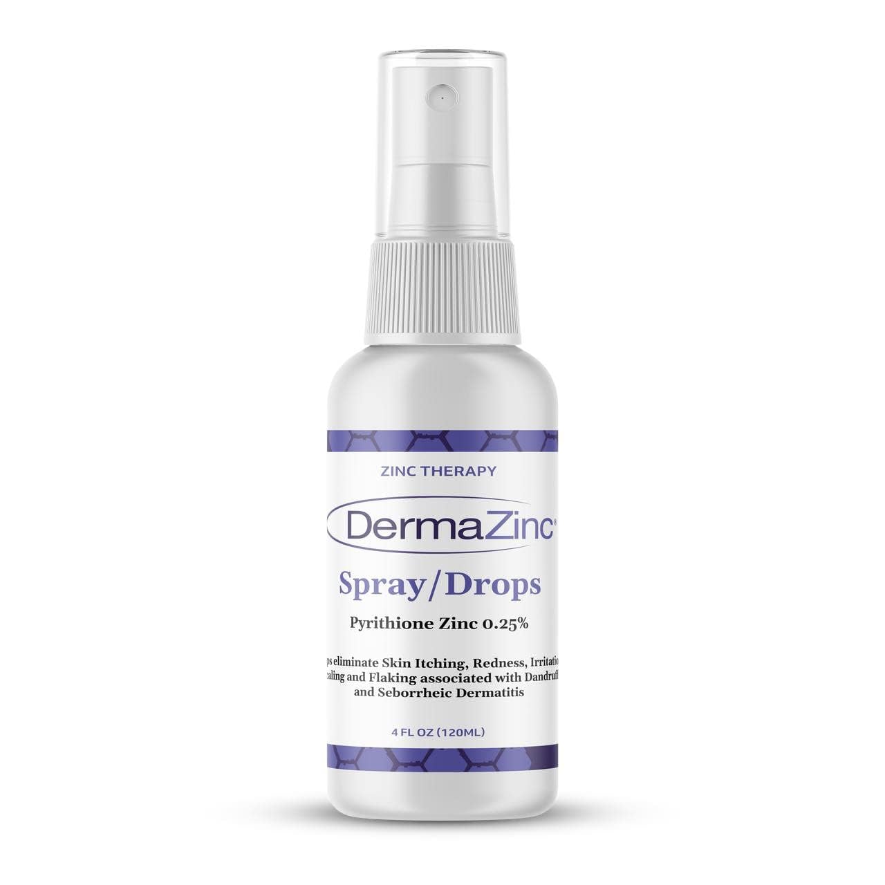 DermaZinc Therapy Spray/Drops, Zinc Spray for Skin Disorder Relief Drops for Psoriasis, Dermatitis, Eczema, and Other Skin Condition Symptoms, 4oz