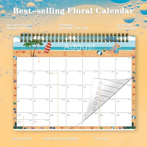 Image of Small Desk Calendar 2026-2027 - Standing 2026 Desk Calendar, APR.2026 to JUN.2027, 8 inch x 6 inch, Monthly Flip Desktop Calendar with Stickers, Your Personal Desk Planner for Home Office