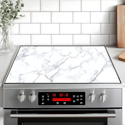 Image of Stove Top Cover for Home Decoration Kitchen Pad Washable Cooktop Covers Countertop Stove Protector Mat for Home Kitchen Cooktops (white, 28 inchx20 inch)