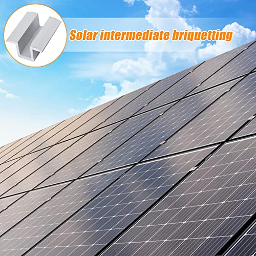 20 Stück Mittelklemme Photovoltaik, 8mm Bohrung PV Modul Befestigung, Solarmodul Halterung Mittelklemme Photovoltaik, für Photovoltaik Solarbefestigung, Solarmodul Befestigung